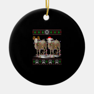 Adorno De Cerámica Luces del árbol de Navidad de oveja   Regalo de an