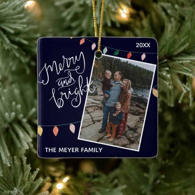 Adorno De Cerámica Luces festivas de moras azules y Navidades brillan (Árbol)