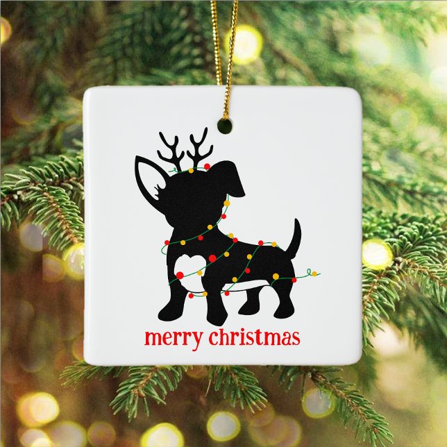 Adorno De Cerámica Luces Navidades Chiweenie (Subido por el creador)