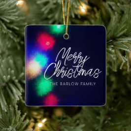 Adorno De Cerámica Luces navideñas de Feliz