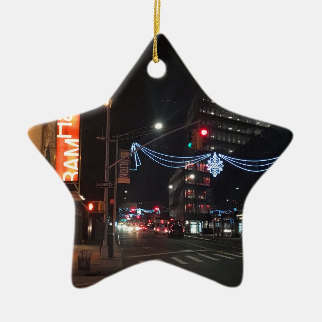 Adorno De Cerámica Luces navideñas fotográficas de Brooklyn, Nueva Yo (Frente)