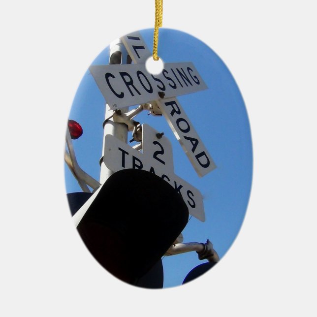 Adorno De Cerámica Luces y brazo de la travesía de ferrocarril (Frente)