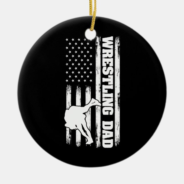 Adorno De Cerámica Lucha contra el Día del Padre para el papá luchado (Frente)