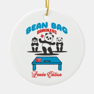 Adorno De Cerámica Luchadores de Bolsa de Frijoles - Panda