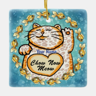 Adorno De Cerámica Lucky Cat Meow