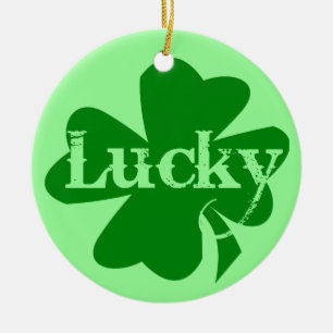 Adorno De Cerámica Lucky St Patricks Day Charm