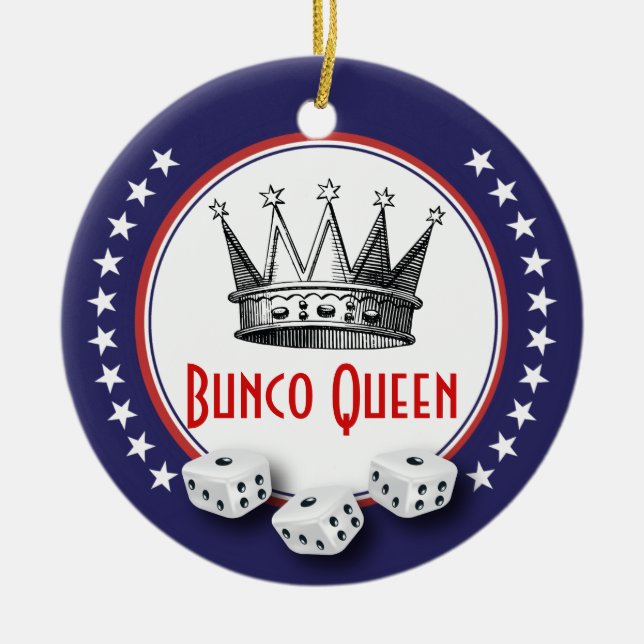 Adorno De Cerámica Lucky Stars Bunco Queen (Frente)