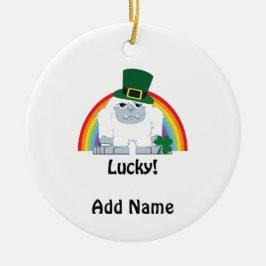 Adorno De Cerámica Lucky Yeti Leprechaun