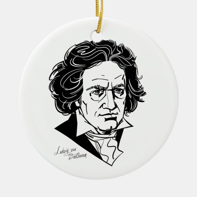 Adorno De Cerámica Ludwig van Beethoven (Frente)