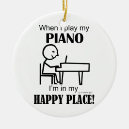 Adorno De Cerámica Lugar feliz de piano