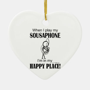 Adorno De Cerámica Lugar feliz del Sousaphone