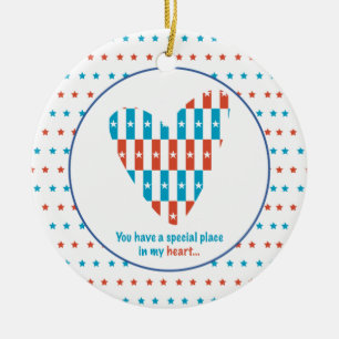 Adorno De Cerámica Lugar Patriótico En El Corazón, Apoyo Alentador