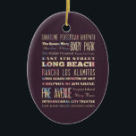Adorno De Cerámica Lugares famosos de Long Beach, California<br><div class="desc">Atracciones hermosas del anuncio del diseño de la tipografía y lugares famosos de Long Beach,  California. ¡Gran memoria y recuerdo!</div>