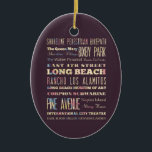 Adorno De Cerámica Lugares famosos de Long Beach, California<br><div class="desc">Atracciones hermosas del anuncio del diseño de la tipografía y lugares famosos de Long Beach,  California. ¡Gran memoria y recuerdo!</div>