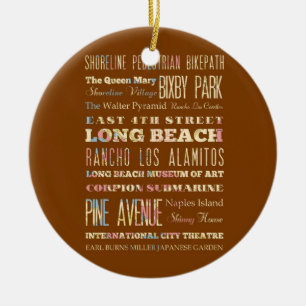 Adorno De Cerámica Lugares famosos de Long Beach, California