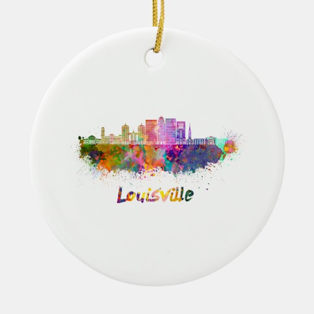 Adorno De Cerámica Luisville V2 Skyline en acuarela (Frente)