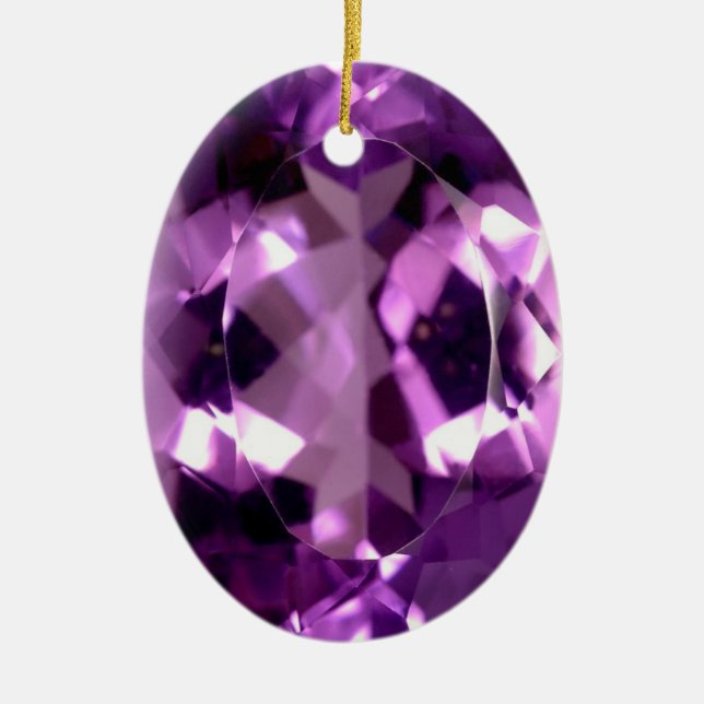 Adorno De Cerámica Luminosa joya de Amethyst Febrero (Frente)