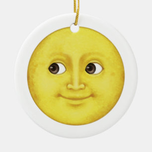 Adorno De Cerámica Luna Amarilla - Emoji