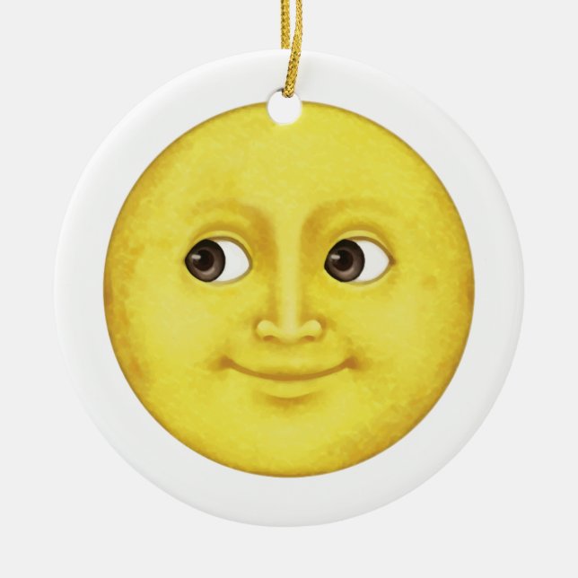 Adorno De Cerámica Luna Amarilla - Emoji (Frente)