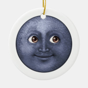 Adorno De Cerámica Luna Azul Oscuro - Emoji