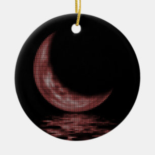 Adorno De Cerámica Luna Crescent Reflexión En El Lago Rojo