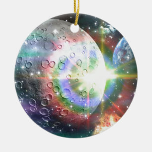 Adorno De Cerámica luna de arco iris