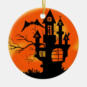 Adorno De Cerámica Luna de Halloween