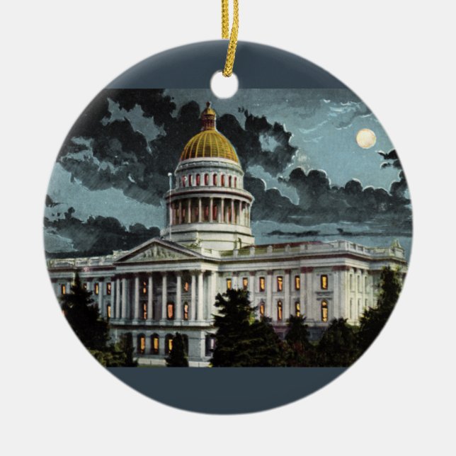 Adorno De Cerámica Luna del Capitolio Estatal de California (Frente)