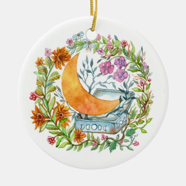 Adorno De Cerámica Luna fuera de la caja (Frente)