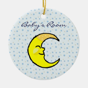 Adorno De Cerámica Luna y estrellas