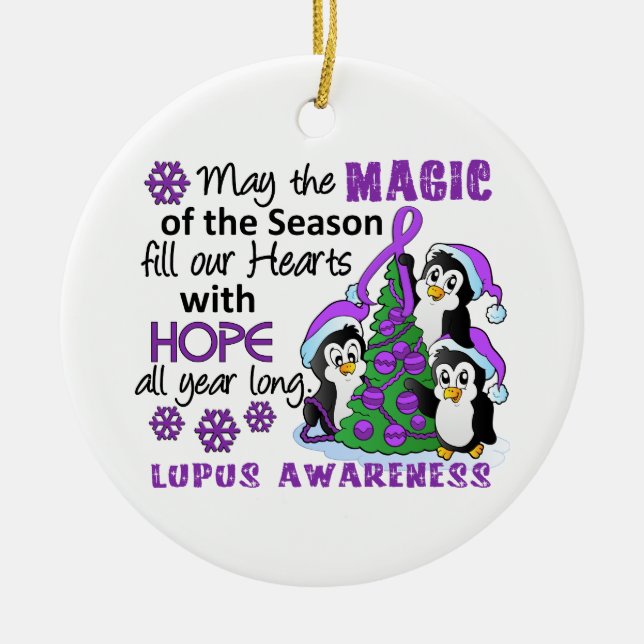 Adorno De Cerámica Lupus de los pingüinos del navidad (Frente)