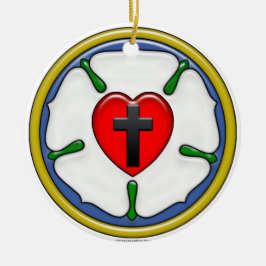 Adorno De Cerámica Luther Rosa Grabado en relieve-Look