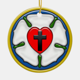 Adorno De Cerámica Luther Rosa Grabado en relieve-Look