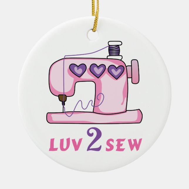 Adorno De Cerámica Luv 2 Sew (Frente)