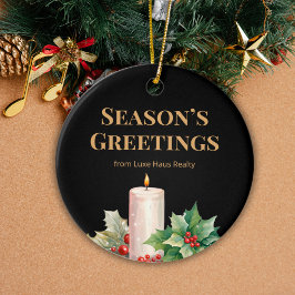 Adorno De Cerámica Luxe Black & Gold Real Estate Ornament