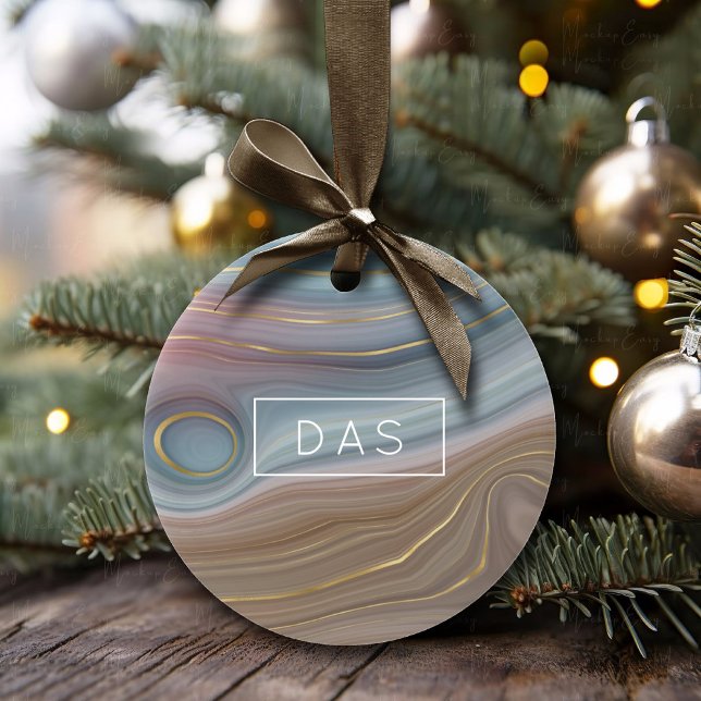 Adorno De Cerámica Luxe Strata | Agitación rosa de pizarra azul turbi (Subido por el creador)