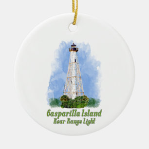 Adorno De Cerámica Luz de la cadena trasera de la isla Gasparilla - F