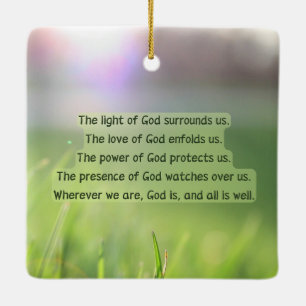 Adorno De Cerámica Luz de la Oración de Protección de Dios
