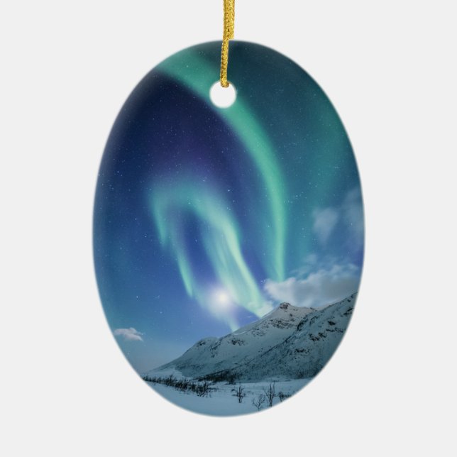 Adorno De Cerámica Luz del Norte Noruega (Frente)