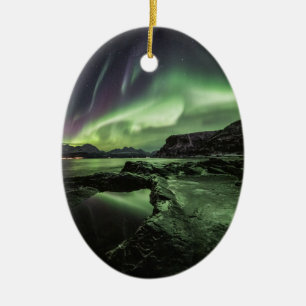 Adorno De Cerámica Luz del Norte Noruega