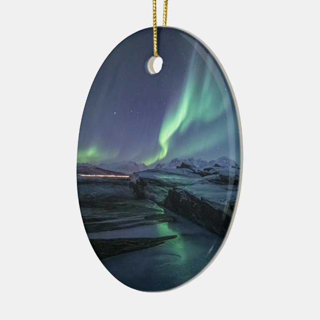Adorno De Cerámica Luz del Norte Noruega (Izquierda)