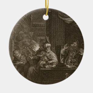 Adorno De Cerámica Lycaon transformó en un lobo, 1731 (el grabado)