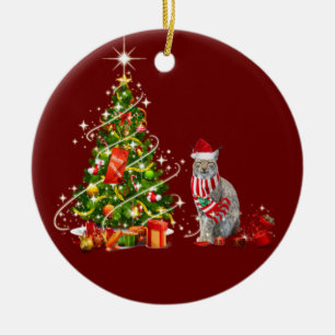 Adorno De Cerámica Lynx Con Gorras Navidades De Scafés