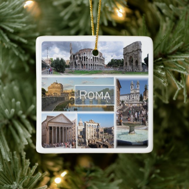 Adorno De Cerámica LZO006 ROME, Mosaic, Lazio, Italia, (Árbol)