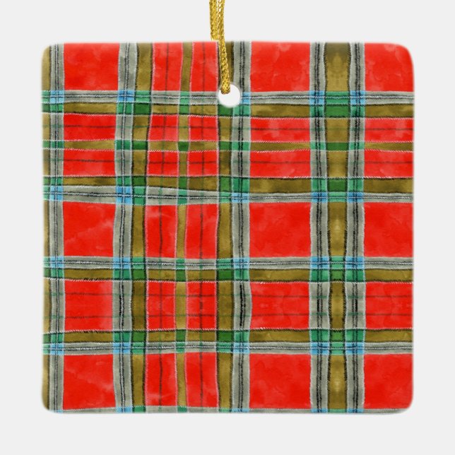 Adorno De Cerámica MAC BAIN TARTAN Ceramic Square Ornament (Anverso)