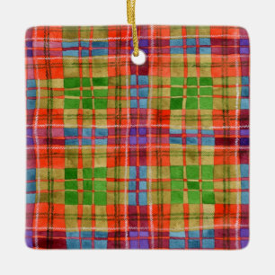 Adorno De Cerámica MAC RAE TARTAN Ceramic Square Ornament