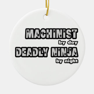 Adorno De Cerámica Machinista De Día... Muerto Ninja De Noche