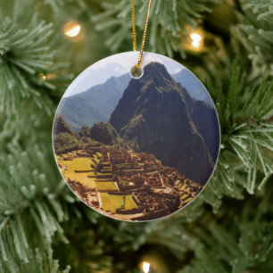 Adorno De Cerámica Machu Picchu Perú - Machu Picchu Ruinas Sunrise