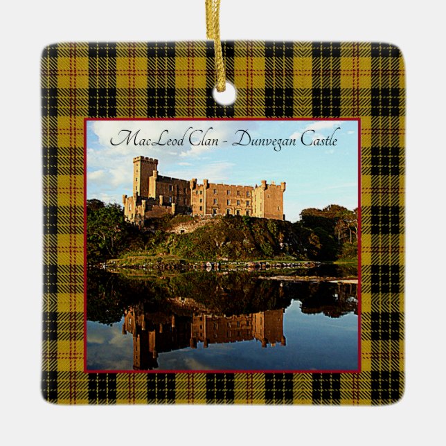 Adorno De Cerámica MacLeod Scottish Clan Castle Tartan Xmas (Anverso)