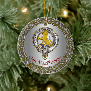 Adorno De Cerámica MacPherson Clan Badge/Tartan Thistle Personalizado